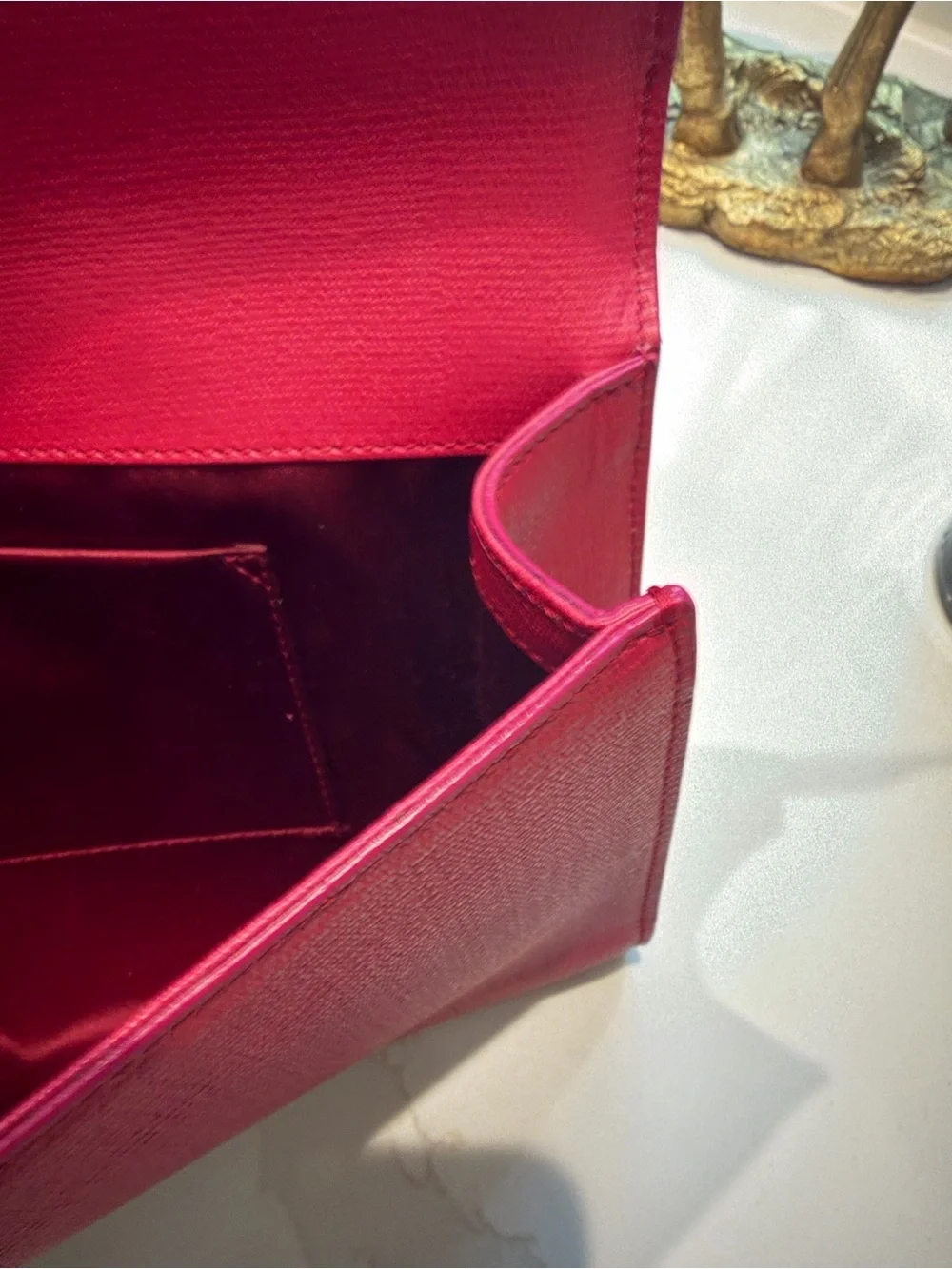 Authentic Yves Saint Laurent Hot Pink Leather Clutch
